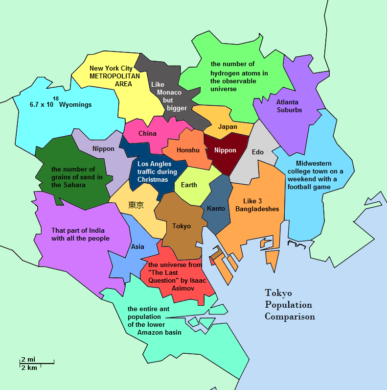 The population of Tokyo, measured in U.S. city equivalents [1000x770] [OC]  : r/MapPorn